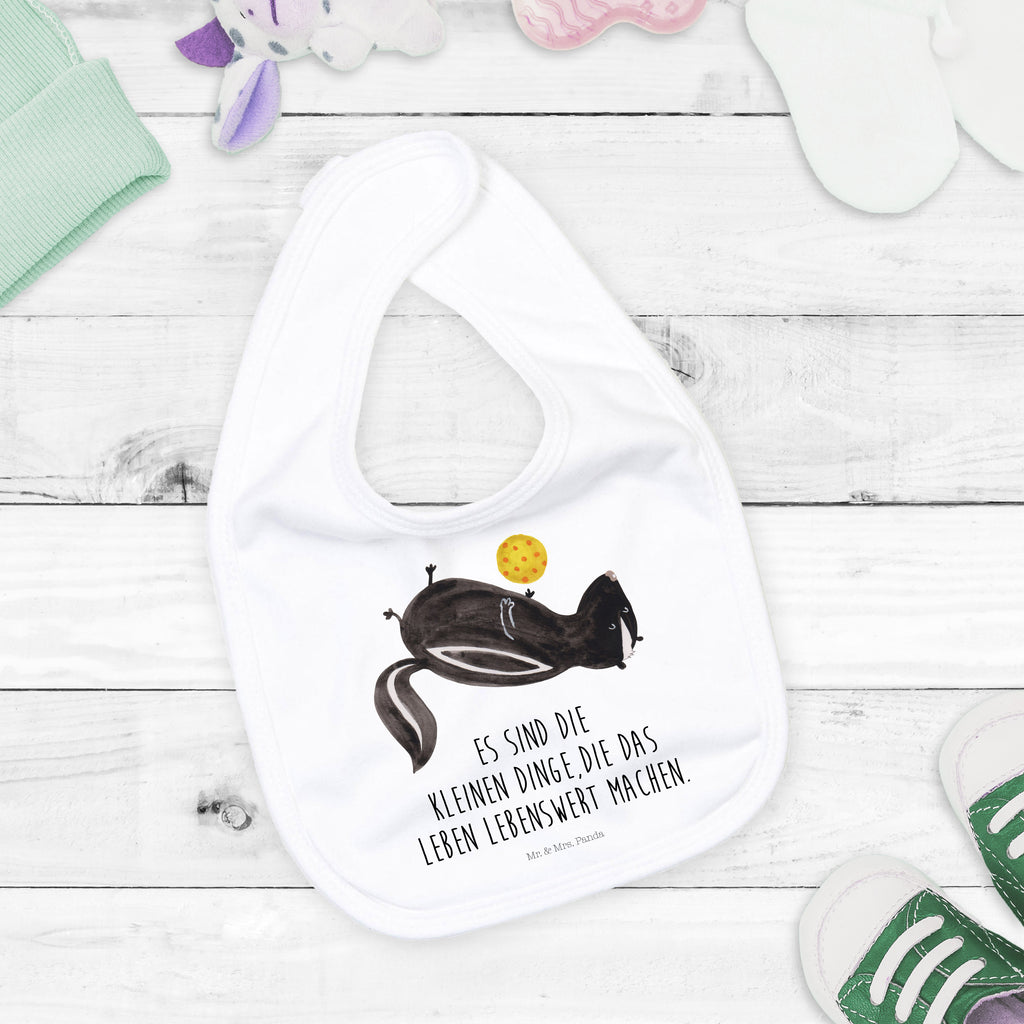 Organic Babylätzchen Stinktier Ball Baby, Lätzchen, Spucktuch, Sabberlätzchen, Klettlätzchen, Babygeschenk, Baby Lätzchen, Geschenk für Geburt, Geschenk zur Geburt, Baby Spucktuch, Babyausstattung, Geschenkidee für Babyparty, Stinktier, Skunk, Wildtier, Raubtier, Stinker, Stinki, verspielt, Weisheit