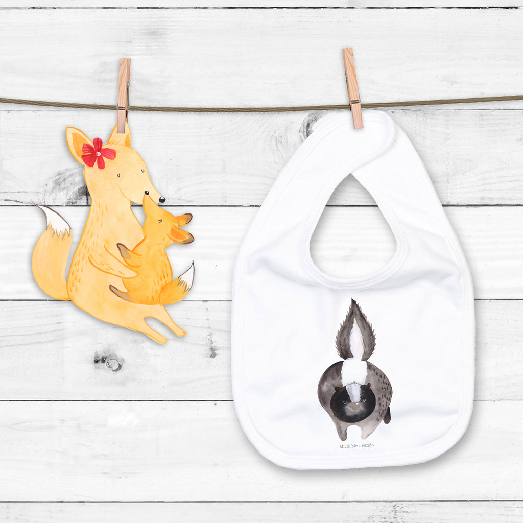 Organic Babylätzchen Stinktier Angriff Baby, Lätzchen, Spucktuch, Sabberlätzchen, Klettlätzchen, Babygeschenk, Baby Lätzchen, Geschenk für Geburt, Geschenk zur Geburt, Baby Spucktuch, Babyausstattung, Geschenkidee für Babyparty, Stinktier, Skunk, Wildtier, Raubtier, Stinker, Stinki, wütend, Drohung