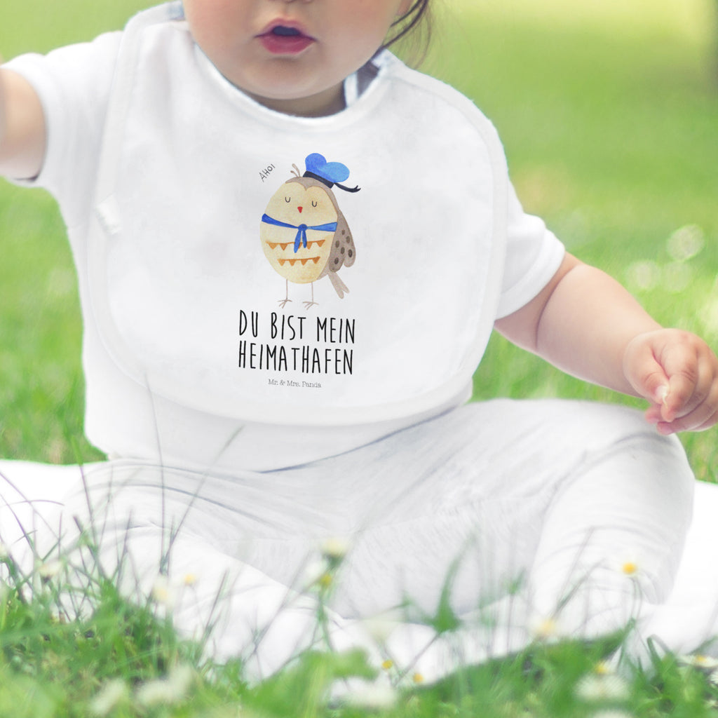 Organic Babylätzchen Eule Matrosen Baby, Lätzchen, Spucktuch, Sabberlätzchen, Klettlätzchen, Babygeschenk, Baby Lätzchen, Geschenk für Geburt, Geschenk zur Geburt, Baby Spucktuch, Babyausstattung, Geschenkidee für Babyparty, Eule, Eule Spruch, Eule Deko, Owl, Wortspiel lustig, Matrose, Freundin, Ehe, Seefahrer, Heimathafen, Hochzeitstag Geschenk