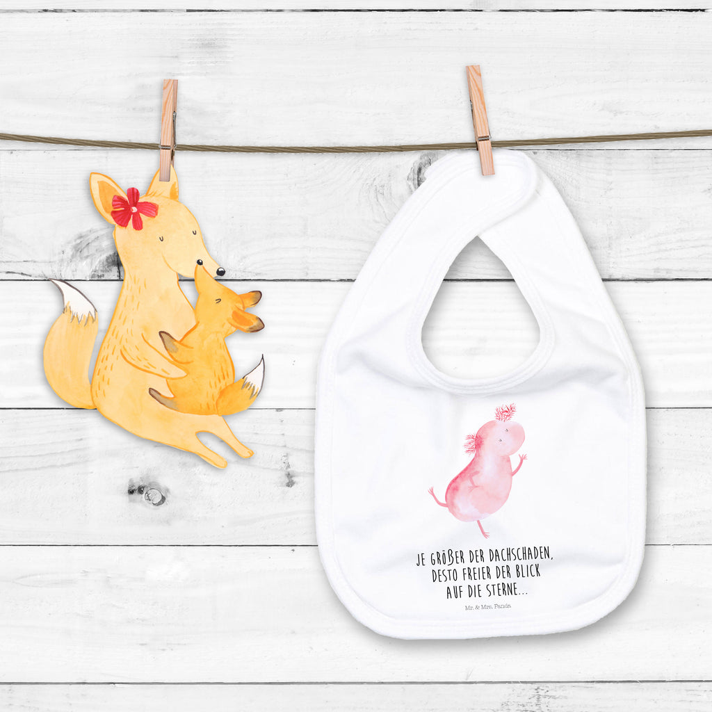 Organic Babylätzchen Axolotl tanzt Baby, Lätzchen, Spucktuch, Sabberlätzchen, Klettlätzchen, Babygeschenk, Baby Lätzchen, Geschenk für Geburt, Geschenk zur Geburt, Baby Spucktuch, Babyausstattung, Geschenkidee für Babyparty, Axolotl, Molch, Axolot, Schwanzlurch, Lurch, Lurche, Dachschaden, Sterne, verrückt, Freundin, beste Freundin