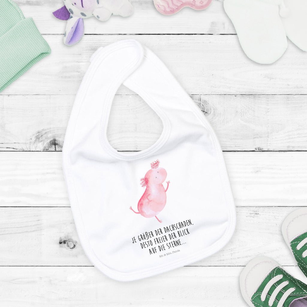 Organic Babylätzchen Axolotl tanzt Baby, Lätzchen, Spucktuch, Sabberlätzchen, Klettlätzchen, Babygeschenk, Baby Lätzchen, Geschenk für Geburt, Geschenk zur Geburt, Baby Spucktuch, Babyausstattung, Geschenkidee für Babyparty, Axolotl, Molch, Axolot, Schwanzlurch, Lurch, Lurche, Dachschaden, Sterne, verrückt, Freundin, beste Freundin