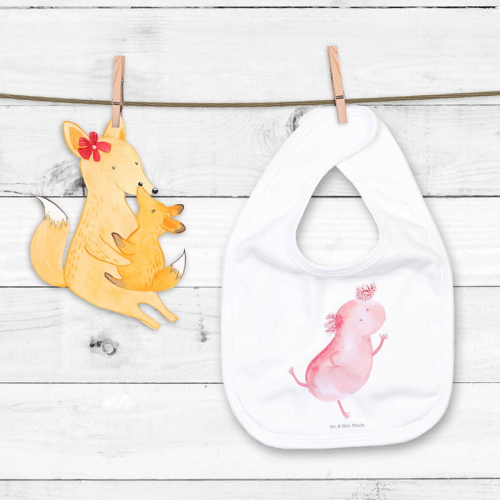 Organic Babylätzchen Axolotl tanzt Baby, Lätzchen, Spucktuch, Sabberlätzchen, Klettlätzchen, Babygeschenk, Baby Lätzchen, Geschenk für Geburt, Geschenk zur Geburt, Baby Spucktuch, Babyausstattung, Geschenkidee für Babyparty, Axolotl, Molch, Axolot, Schwanzlurch, Lurch, Lurche, Dachschaden, Sterne, verrückt, Freundin, beste Freundin