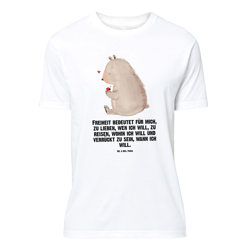 Größe L T-Shirt Bär mit Marienkäfer T-Shirt, Shirt, Tshirt, Lustiges T-Shirt, T-Shirt mit Spruch, Party, Junggesellenabschied, Jubiläum, Geburstag, Herrn, Damen, Männer, Frauen, Schlafshirt, Nachthemd, Sprüche, Bär, Teddy, Teddybär, Marienkäfer, Liebe, Freiheit, Motivation, Das Leben ist schön