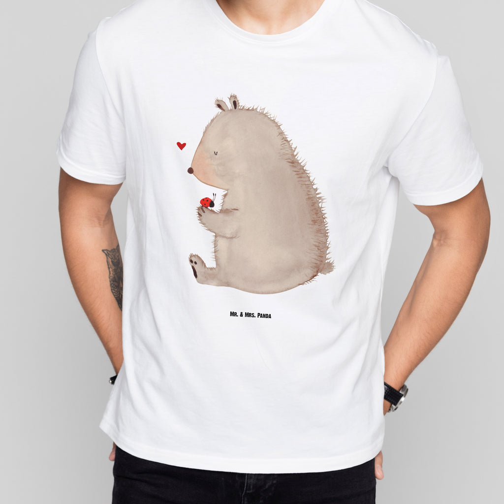 Größe L T-Shirt Bär mit Marienkäfer T-Shirt, Shirt, Tshirt, Lustiges T-Shirt, T-Shirt mit Spruch, Party, Junggesellenabschied, Jubiläum, Geburstag, Herrn, Damen, Männer, Frauen, Schlafshirt, Nachthemd, Sprüche, Bär, Teddy, Teddybär, Marienkäfer, Liebe, Freiheit, Motivation, Das Leben ist schön