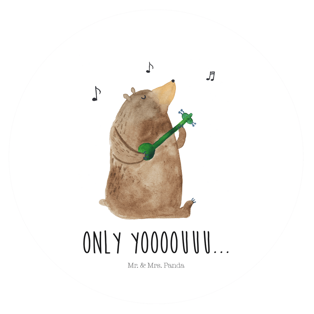 120mm Rund Aufkleber Bär Gitarre Sticker, Aufkleber, Etikett, Kinder, rund, Bär, Teddy, Teddybär