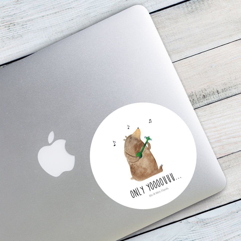 120mm Rund Aufkleber Bär Gitarre Sticker, Aufkleber, Etikett, Kinder, rund, Bär, Teddy, Teddybär