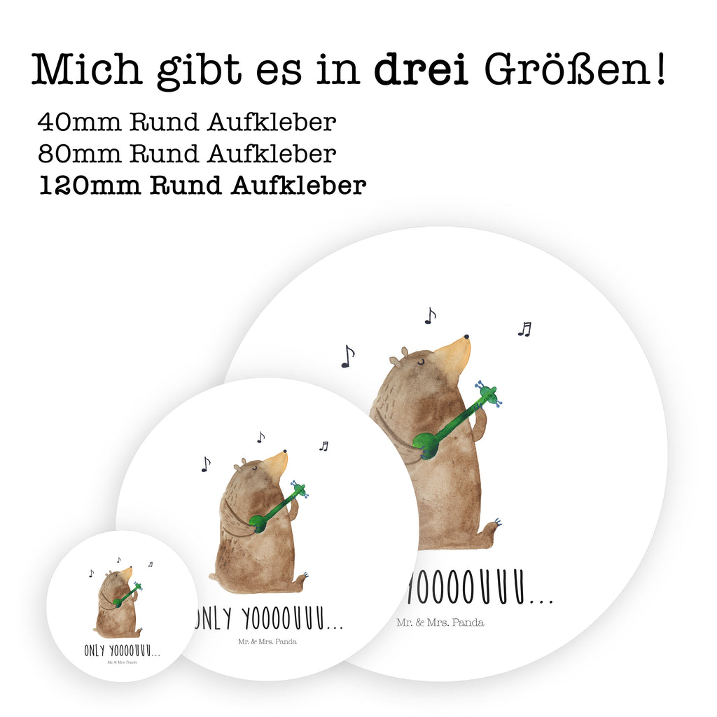 120mm Rund Aufkleber Bär Gitarre Sticker, Aufkleber, Etikett, Kinder, rund, Bär, Teddy, Teddybär