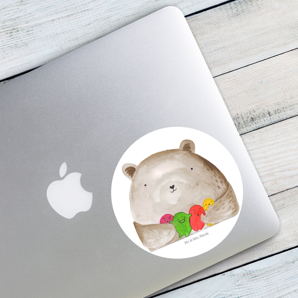 120mm Rund Aufkleber Bär Gefühl Sticker, Aufkleber, Etikett, Kinder, rund, Bär, Teddy, Teddybär, Wahnsinn, Verrückt, Durchgedreht