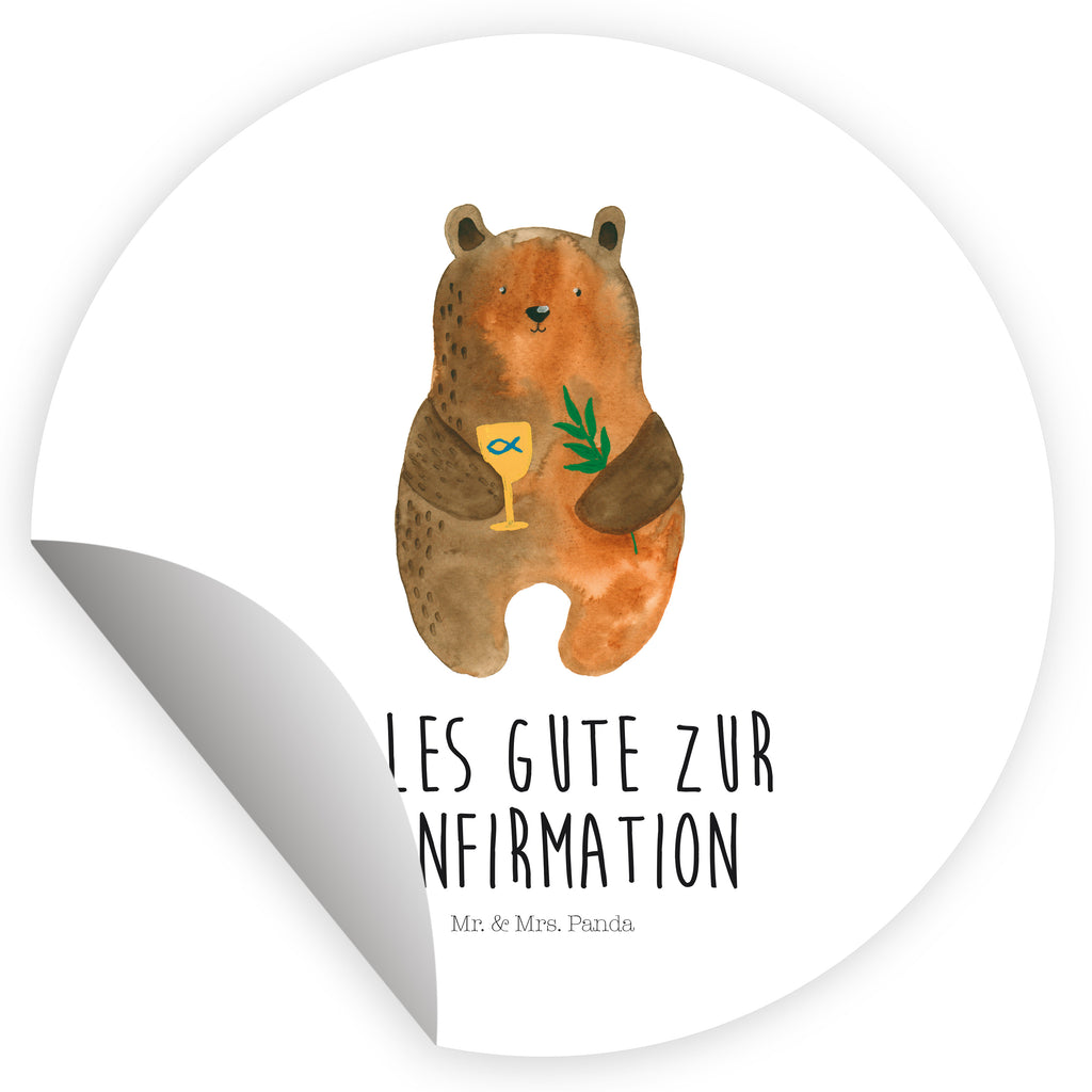 120mm Rund Aufkleber Konfirmation-Bär Sticker, Aufkleber, Etikett, Kinder, rund, Bär, Teddy, Teddybär, Konfirmation, Kirche, evangelisch, Gottesdienst