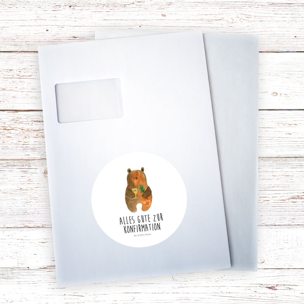120mm Rund Aufkleber Konfirmation-Bär Sticker, Aufkleber, Etikett, Kinder, rund, Bär, Teddy, Teddybär, Konfirmation, Kirche, evangelisch, Gottesdienst