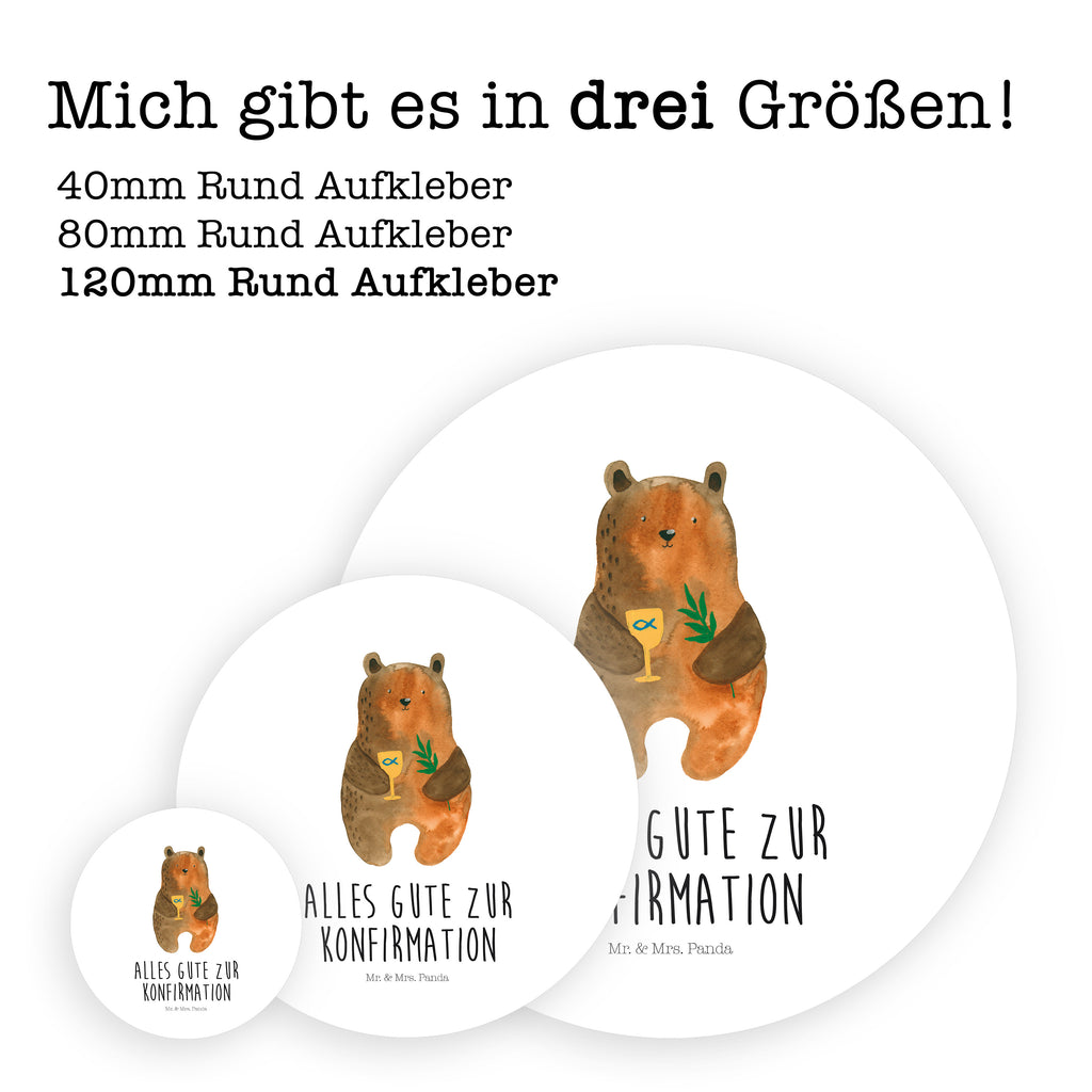120mm Rund Aufkleber Konfirmation-Bär Sticker, Aufkleber, Etikett, Kinder, rund, Bär, Teddy, Teddybär, Konfirmation, Kirche, evangelisch, Gottesdienst