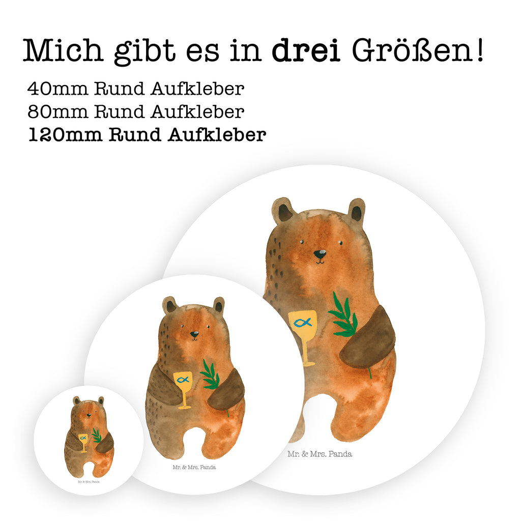 120mm Rund Aufkleber Konfirmation-Bär Sticker, Aufkleber, Etikett, Kinder, rund, Bär, Teddy, Teddybär, Konfirmation, Kirche, evangelisch, Gottesdienst