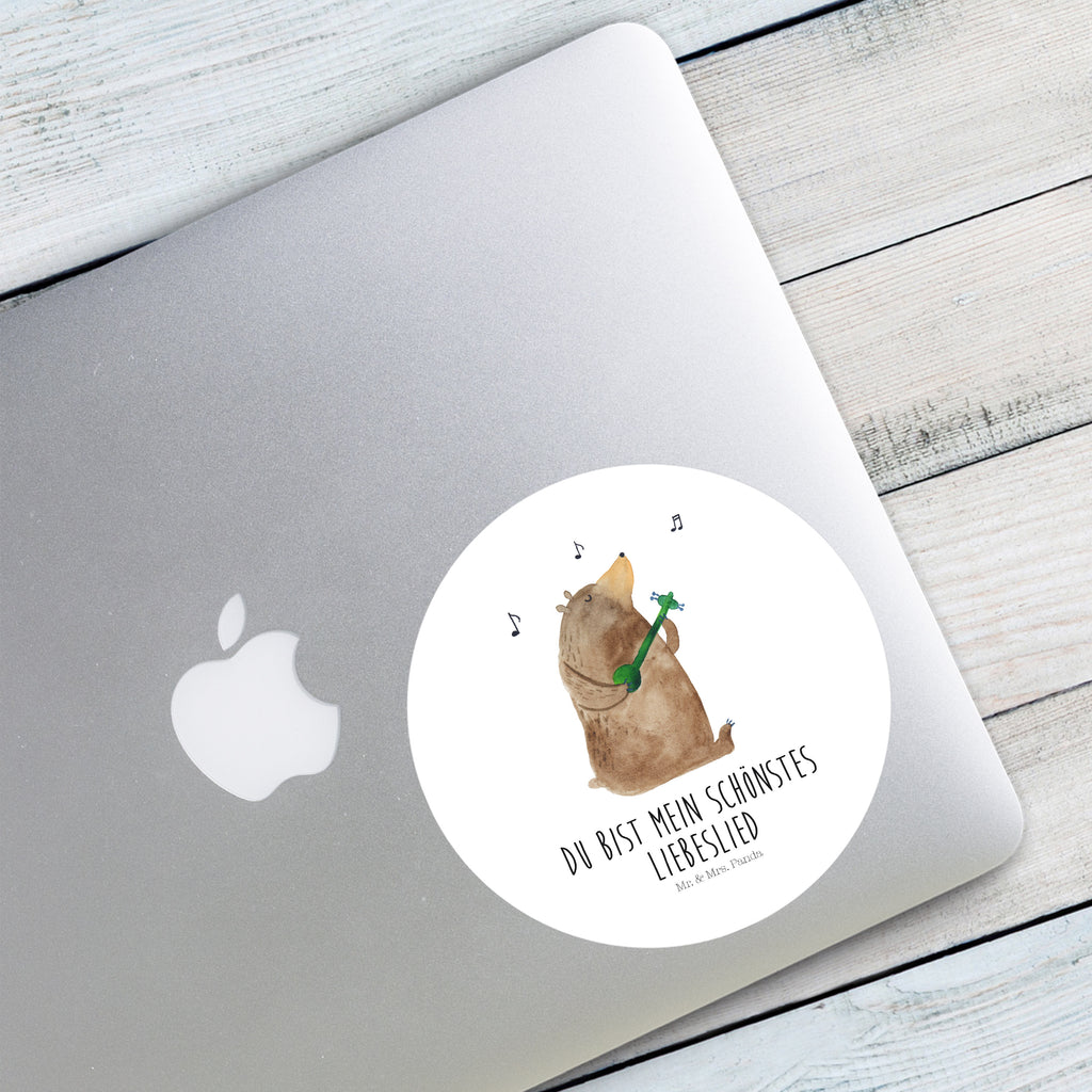 120mm Rund Aufkleber Bär Lied Sticker, Aufkleber, Etikett, Kinder, rund, Bär, Teddy, Teddybär, Bärchen, Bear, Liebeslied, Lied, Song, Valentinstag, Valentine, Geschenk, Partner, Liebe, Freundin, Frau, Herz, Spruch