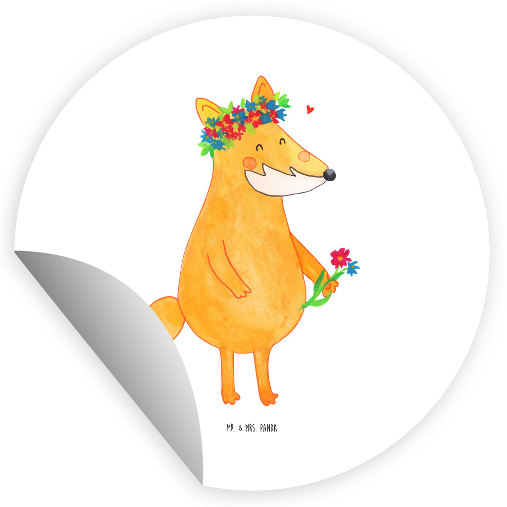 120mm Rund Aufkleber Fuchs Blumenliebe