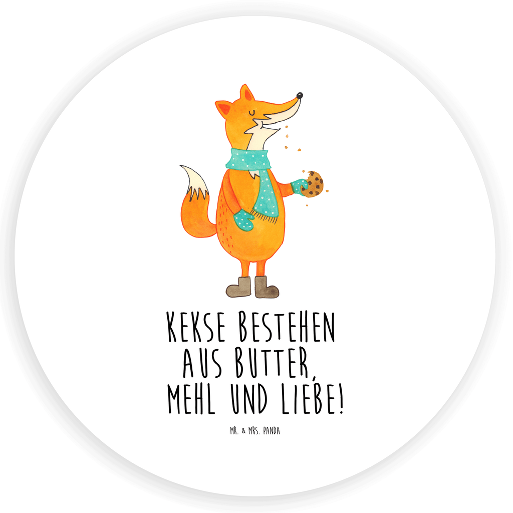120mm Rund Aufkleber Fuchs Keks Sticker, Aufkleber, Etikett, Kinder, rund, Fuchs, Füchse, Backen Spruch, Kekse, Winter, Weihnachtszeit, Plätzchen, Liebe, Küche Deko