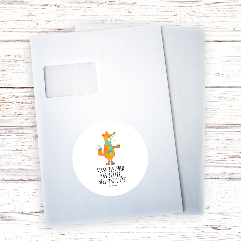 120mm Rund Aufkleber Fuchs Keks Sticker, Aufkleber, Etikett, Kinder, rund, Fuchs, Füchse, Backen Spruch, Kekse, Winter, Weihnachtszeit, Plätzchen, Liebe, Küche Deko