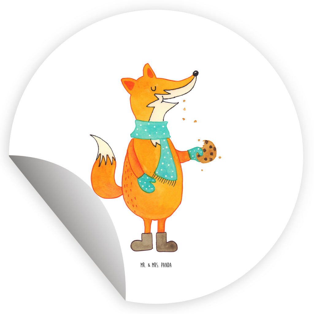 120mm Rund Aufkleber Fuchs Keks Sticker, Aufkleber, Etikett, Kinder, rund, Fuchs, Füchse, Backen Spruch, Kekse, Winter, Weihnachtszeit, Plätzchen, Liebe, Küche Deko