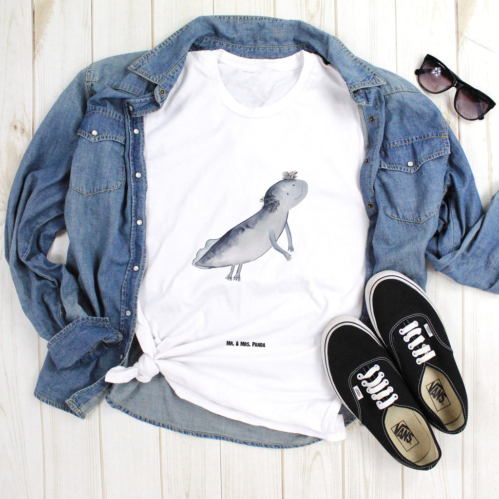 Größe M T-Shirt Axolotl schwimmt T-Shirt, Shirt, Tshirt, Lustiges T-Shirt, T-Shirt mit Spruch, Party, Junggesellenabschied, Jubiläum, Geburstag, Herrn, Damen, Männer, Frauen, Schlafshirt, Nachthemd, Sprüche, Axolotl, Molch, Axolot, Schwanzlurch, Lurch, Lurche, Problem, Probleme, Lösungen, Motivation