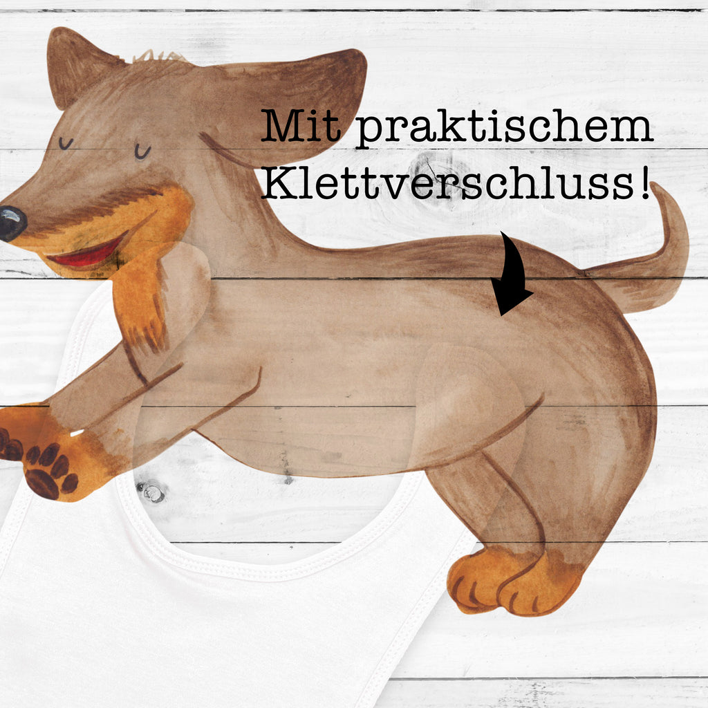 Organic Babylätzchen Hund Dackel fröhlich Baby, Lätzchen, Spucktuch, Sabberlätzchen, Klettlätzchen, Babygeschenk, Baby Lätzchen, Geschenk für Geburt, Geschenk zur Geburt, Baby Spucktuch, Babyausstattung, Geschenkidee für Babyparty, Hund, Hundemotiv, Haustier, Hunderasse, Tierliebhaber, Hundebesitzer, Sprüche, Hunde, Dackel, Dachshund, happy dog