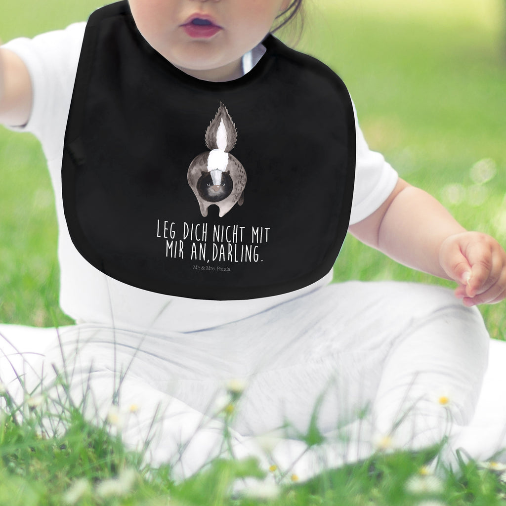 Organic Babylätzchen Stinktier Angriff Baby, Lätzchen, Spucktuch, Sabberlätzchen, Klettlätzchen, Babygeschenk, Baby Lätzchen, Geschenk für Geburt, Geschenk zur Geburt, Baby Spucktuch, Babyausstattung, Geschenkidee für Babyparty, Stinktier, Skunk, Wildtier, Raubtier, Stinker, Stinki, wütend, Drohung