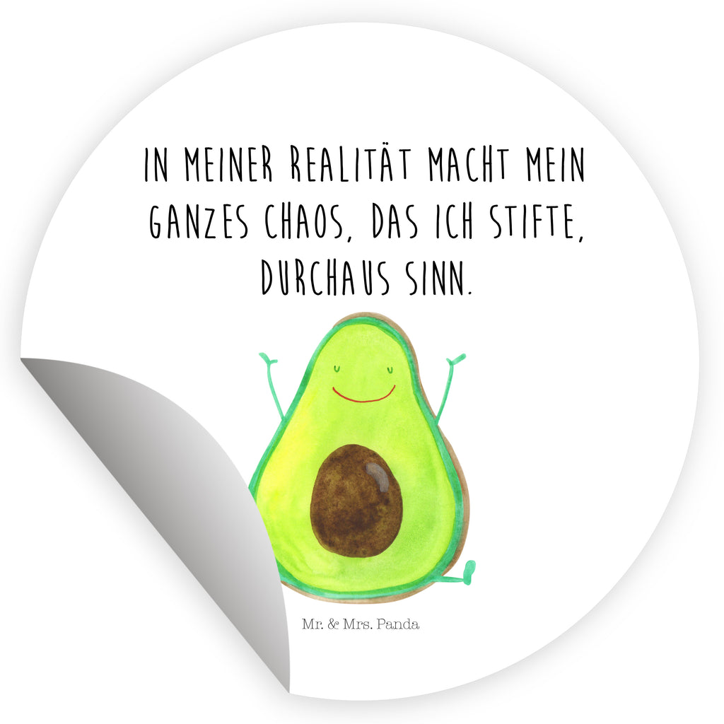 120mm Rund Aufkleber Avocado Happy Sticker, Aufkleber, Etikett, Kinder, rund, Avocado, Veggie, Vegan, Gesund, Chaos