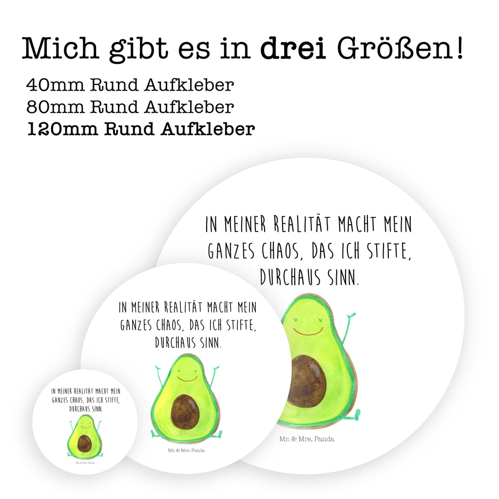120mm Rund Aufkleber Avocado Happy Sticker, Aufkleber, Etikett, Kinder, rund, Avocado, Veggie, Vegan, Gesund, Chaos