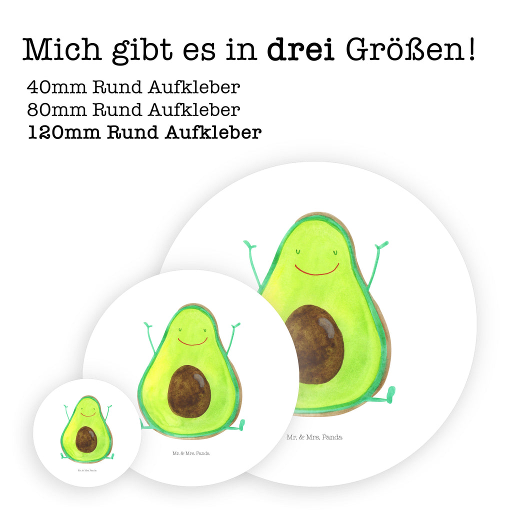 120mm Rund Aufkleber Avocado Happy Sticker, Aufkleber, Etikett, Kinder, rund, Avocado, Veggie, Vegan, Gesund, Chaos