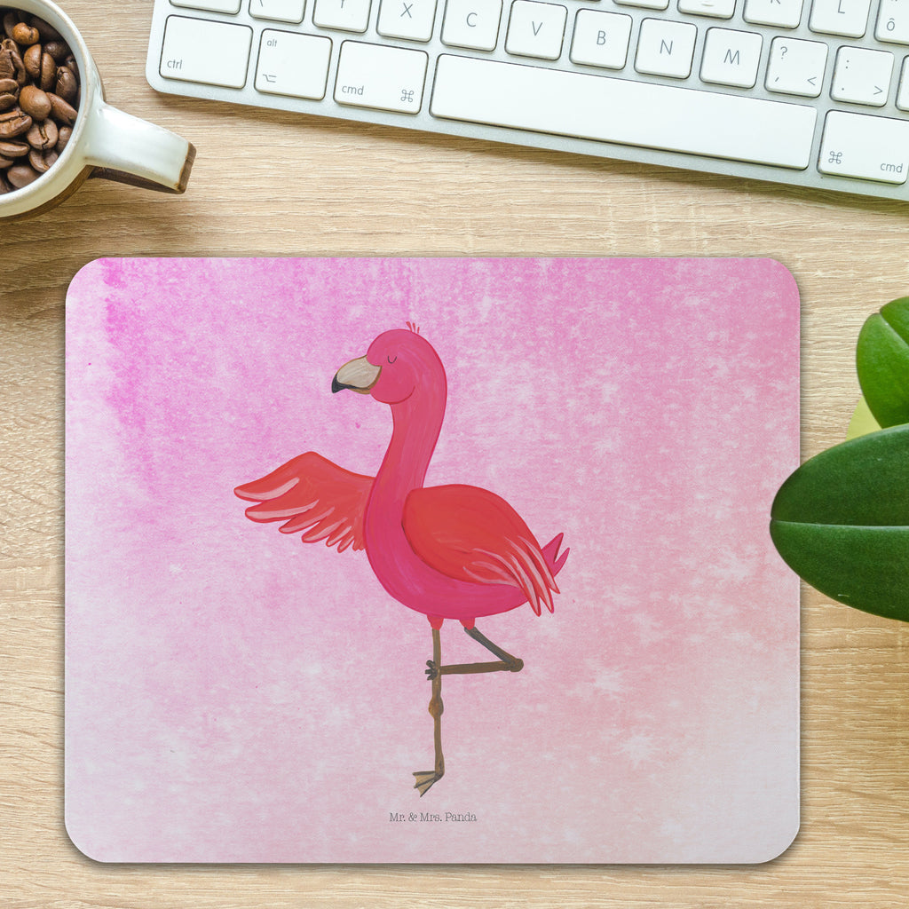 Mauspad Flamingo Yoga Mousepad, Computer zubehör, Büroausstattung, PC Zubehör, Arbeitszimmer, Mauspad, Einzigartiges Mauspad, Designer Mauspad, Flamingo, Vogel, Yoga, Namaste, Achtsamkeit, Yoga-Übung, Entspannung, Ärger, Aufregen, Tiefenentspannung