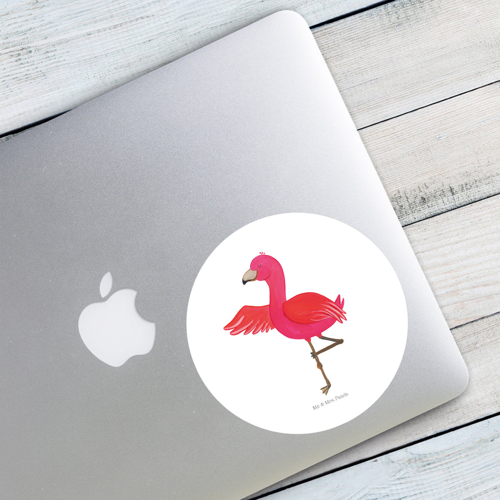 120mm Rund Aufkleber Flamingo Yoga Sticker, Aufkleber, Etikett, Kinder, rund, Flamingo, Vogel, Yoga, Namaste, Achtsamkeit, Yoga-Übung, Entspannung, Ärger, Aufregen, Tiefenentspannung
