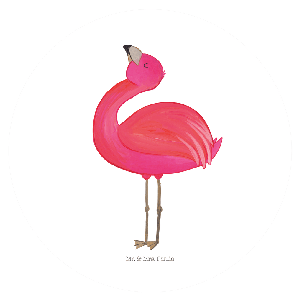 120mm Rund Aufkleber Flamingo stolz