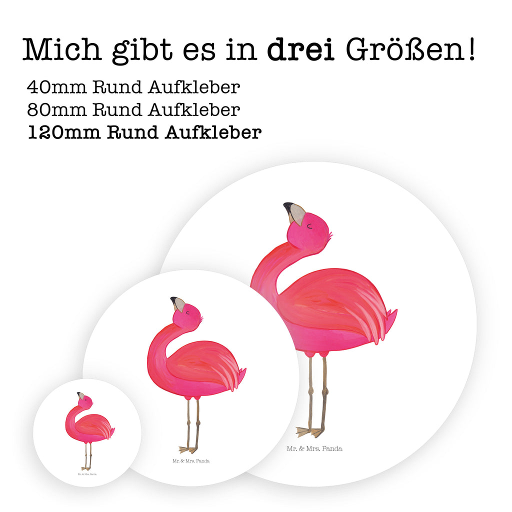120mm Rund Aufkleber Flamingo stolz
