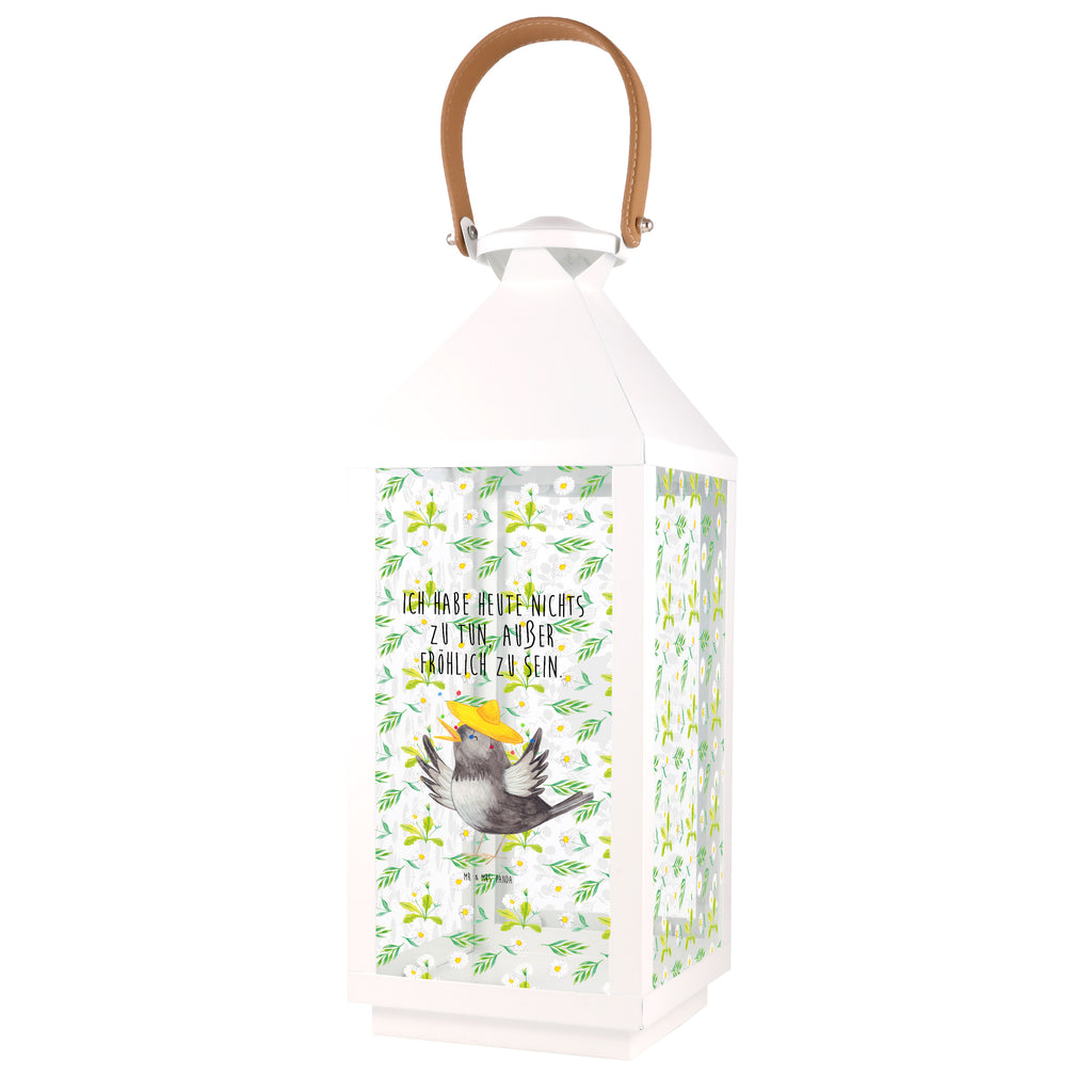 Deko Laterne Rabe mit Sombrero Gartenlampe, Gartenleuchte, Gartendekoration, Gartenlicht, Laterne  kleine Laternen, XXL Laternen, Laterne groß, Tiermotive, Gute Laune, lustige Sprüche, Tiere, Rabe, Vogel, Vögel, Spruch positiv, fröhlich sein, glücklich sein, Glück Spruch, froh, Elster, Motivation