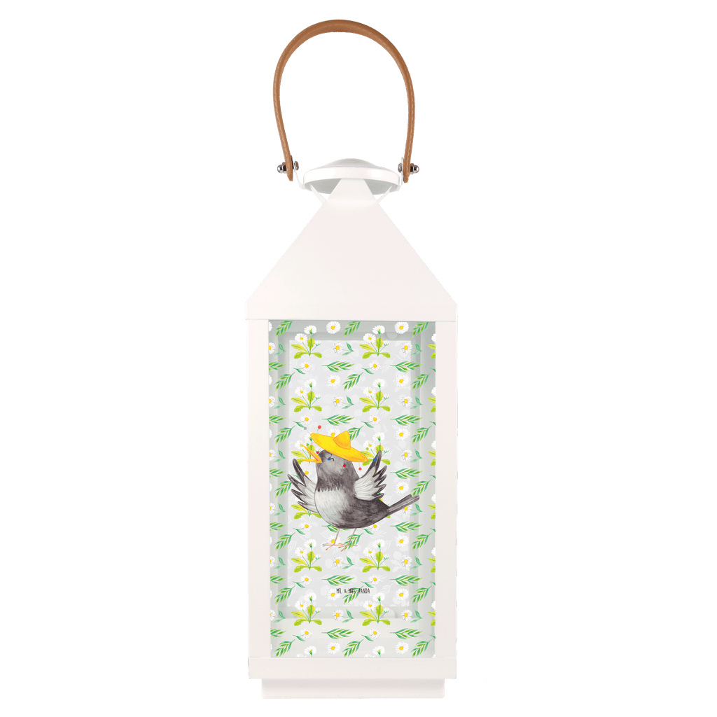 Deko Laterne Rabe mit Sombrero Gartenlampe, Gartenleuchte, Gartendekoration, Gartenlicht, Laterne  kleine Laternen, XXL Laternen, Laterne groß, Tiermotive, Gute Laune, lustige Sprüche, Tiere, Rabe, Vogel, Vögel, Spruch positiv, fröhlich sein, glücklich sein, Glück Spruch, froh, Elster, Motivation