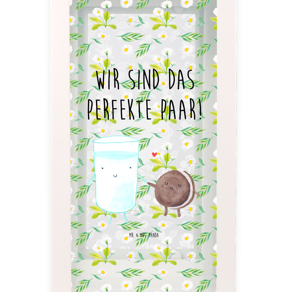 Deko Laterne Milch & Keks Gartenlampe, Gartenleuchte, Gartendekoration, Gartenlicht, Laterne  kleine Laternen, XXL Laternen, Laterne groß, Tiermotive, Gute Laune, lustige Sprüche, Tiere, Milk, Cookie, Milch, Keks, Kekse, Kaffee, Einladung Frühstück, Motiv süß, romantisch, perfektes Paar