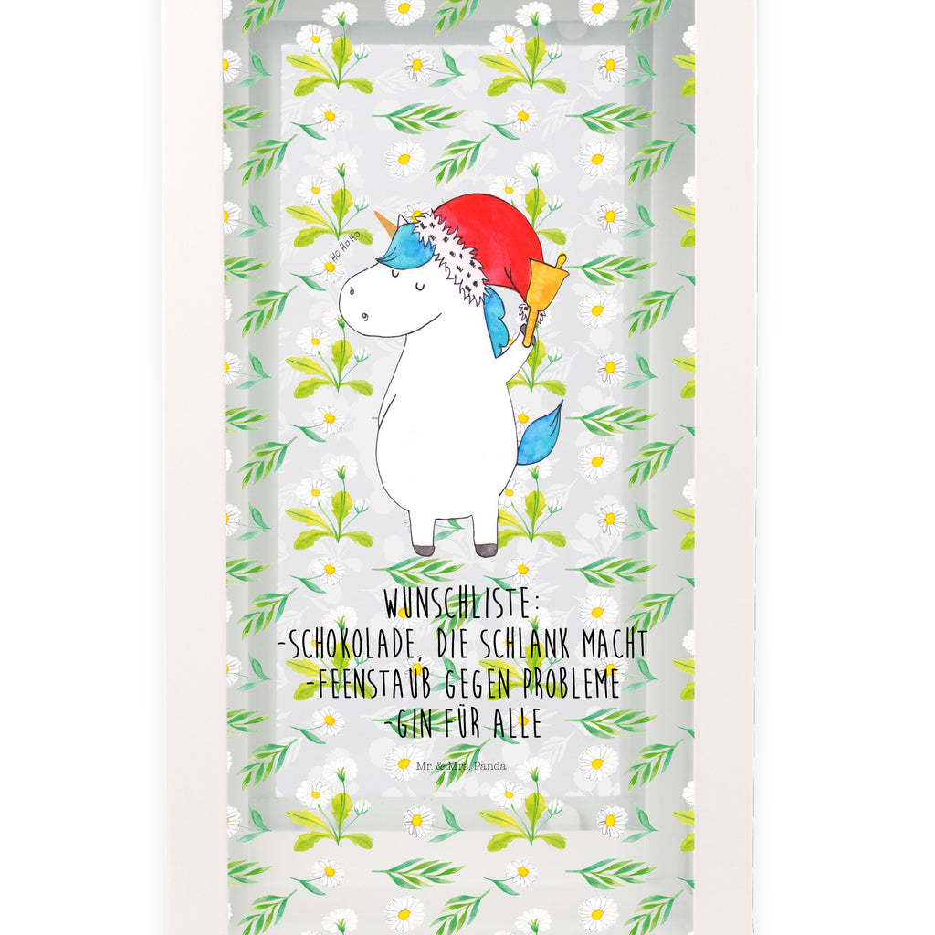 Deko Laterne Einhorn Weihnachtsmann Gartenlampe, Gartenleuchte, Gartendekoration, Gartenlicht, Laterne  kleine Laternen, XXL Laternen, Laterne groß, Einhorn, Einhörner, Einhorn Deko, Pegasus, Unicorn, Gin, Schokolade, Schoki, Weihnachten, Weihnachtsmann, Nikolaus, Wunschzettel, Wunschliste, Feenstaub