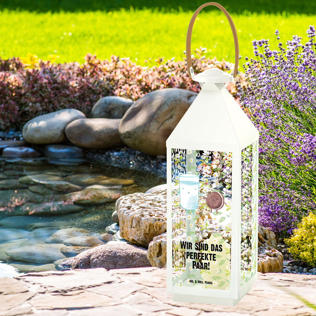 Deko Laterne Milch & Keks Gartenlampe, Gartenleuchte, Gartendekoration, Gartenlicht, Laterne  kleine Laternen, XXL Laternen, Laterne groß, Tiermotive, Gute Laune, lustige Sprüche, Tiere, Milk, Cookie, Milch, Keks, Kekse, Kaffee, Einladung Frühstück, Motiv süß, romantisch, perfektes Paar