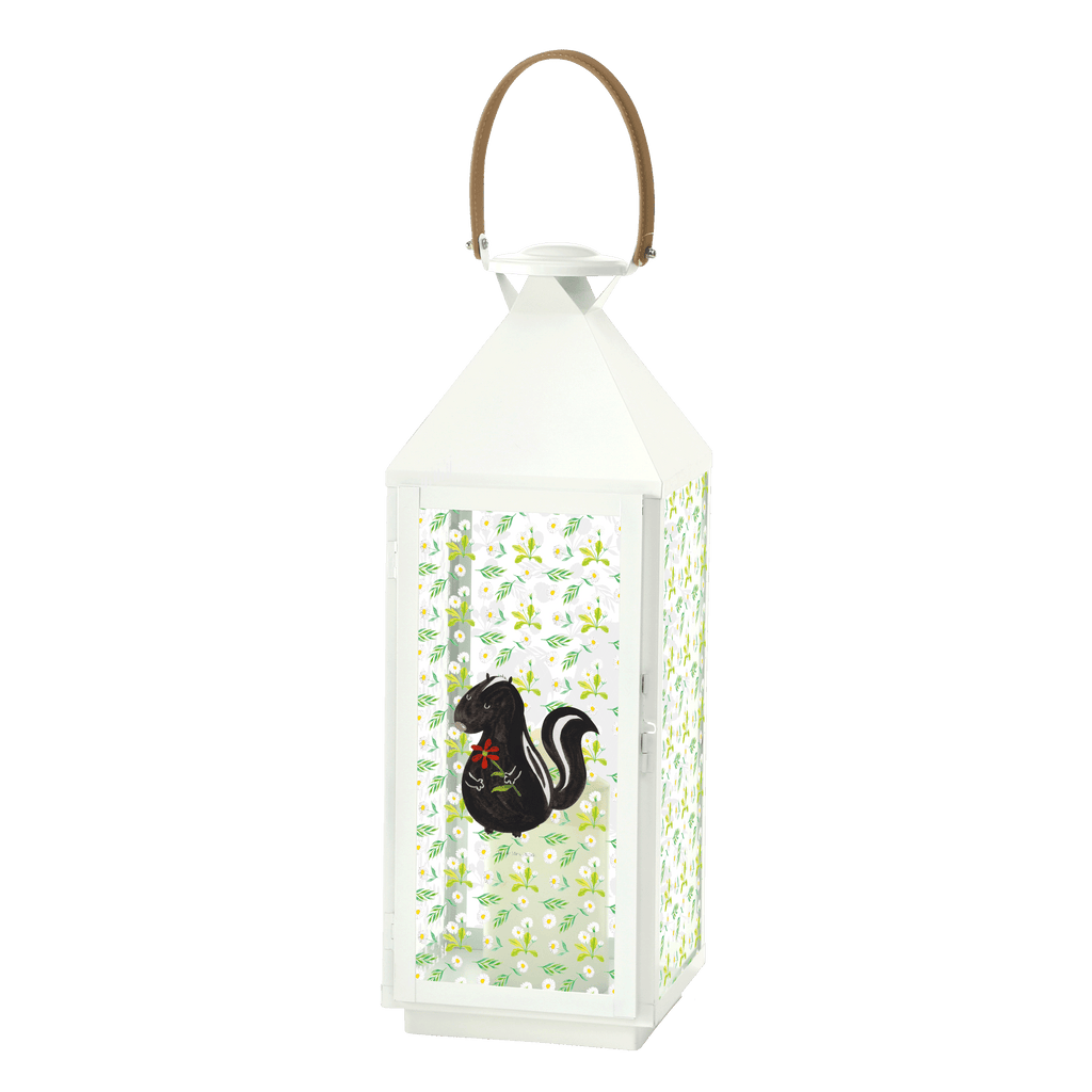 Deko Laterne Stinktier Blume Stinktier, Skunk, Wildtier, Raubtier, Stinker, Stinki, Tagträumer, verträumt, Dreams, Träume Gartenlampe, Gartenleuchte, Gartendekoration, Gartenlicht, Laterne  kleine Laternen, XXL Laternen, Laterne groß,   Stinktier, Skunk
