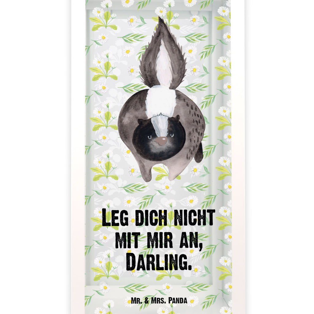 Deko Laterne Stinktier Angriff Gartenlampe, Gartenleuchte, Gartendekoration, Gartenlicht, Laterne  kleine Laternen, XXL Laternen, Laterne groß, Stinktier, Skunk, Wildtier, Raubtier, Stinker, Stinki, wütend, Drohung