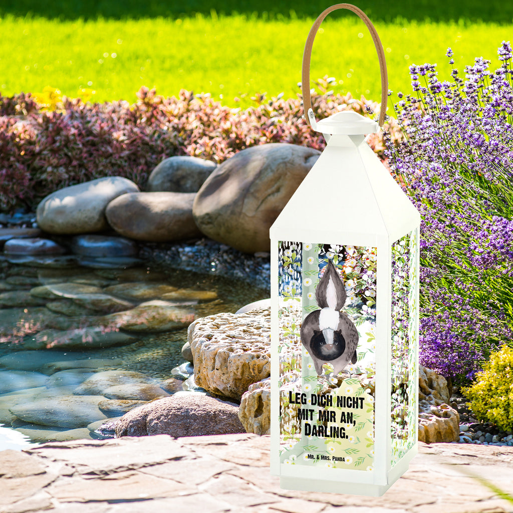 Deko Laterne Stinktier Angriff Gartenlampe, Gartenleuchte, Gartendekoration, Gartenlicht, Laterne  kleine Laternen, XXL Laternen, Laterne groß, Stinktier, Skunk, Wildtier, Raubtier, Stinker, Stinki, wütend, Drohung