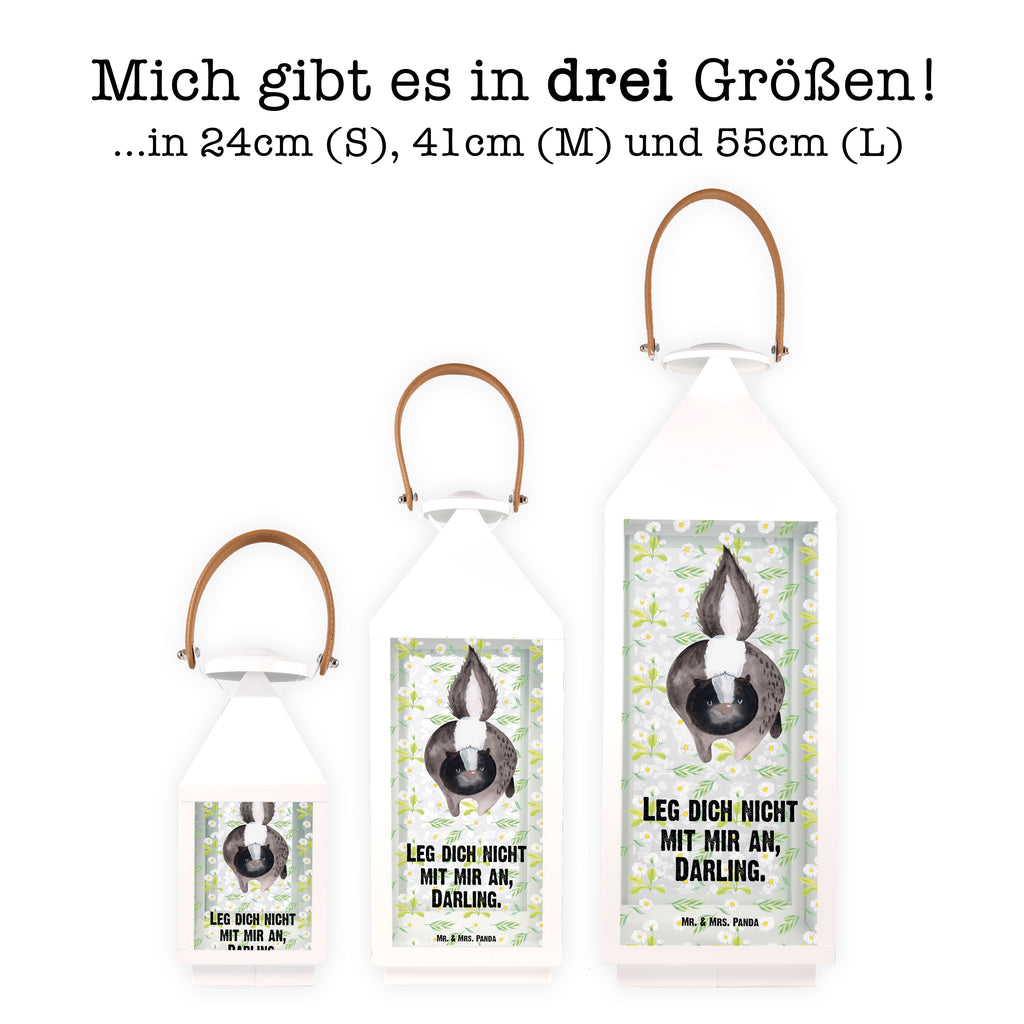 Deko Laterne Stinktier Angriff Gartenlampe, Gartenleuchte, Gartendekoration, Gartenlicht, Laterne  kleine Laternen, XXL Laternen, Laterne groß, Stinktier, Skunk, Wildtier, Raubtier, Stinker, Stinki, wütend, Drohung