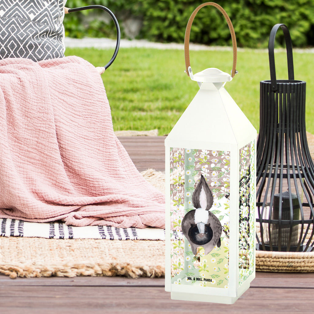 Deko Laterne Stinktier Angriff Gartenlampe, Gartenleuchte, Gartendekoration, Gartenlicht, Laterne  kleine Laternen, XXL Laternen, Laterne groß, Stinktier, Skunk, Wildtier, Raubtier, Stinker, Stinki, wütend, Drohung