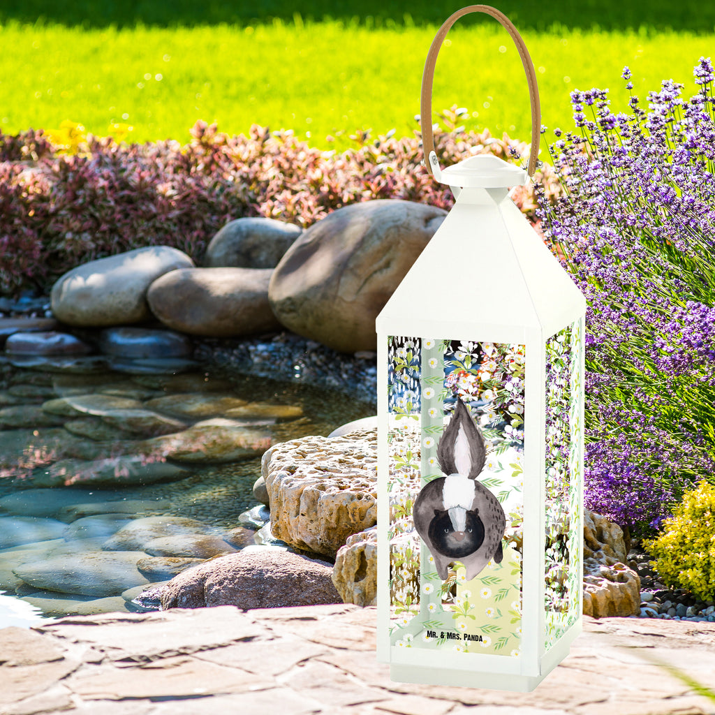 Deko Laterne Stinktier Angriff Gartenlampe, Gartenleuchte, Gartendekoration, Gartenlicht, Laterne  kleine Laternen, XXL Laternen, Laterne groß, Stinktier, Skunk, Wildtier, Raubtier, Stinker, Stinki, wütend, Drohung