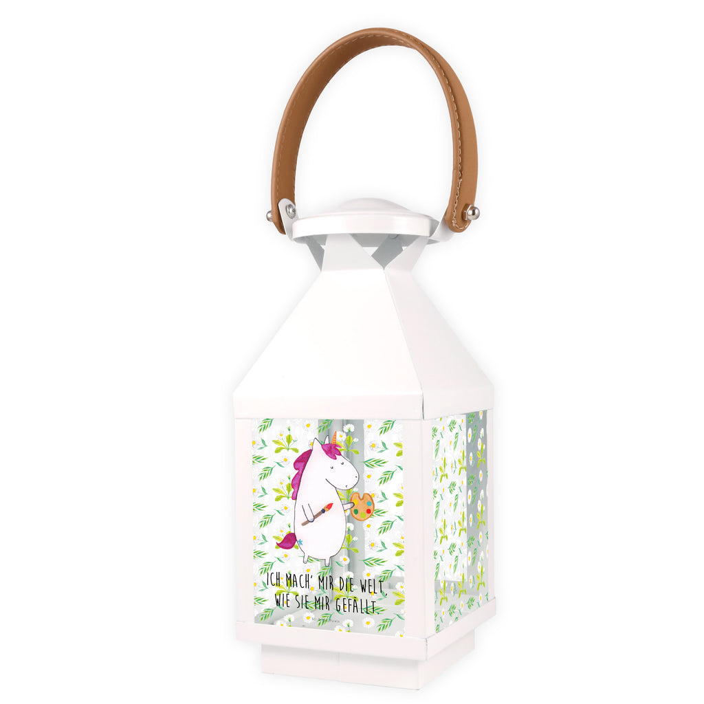 Deko Laterne Einhorn Künstler Gartenlampe, Gartenleuchte, Gartendekoration, Gartenlicht, Laterne  kleine Laternen, XXL Laternen, Laterne groß, Einhorn, Einhörner, Einhorn Deko, Pegasus, Unicorn, Englisch, Künstler, Artist, Malen, Zeichnen, Welt, Farbe, Stift, Pinsel, Geschenk, Maler