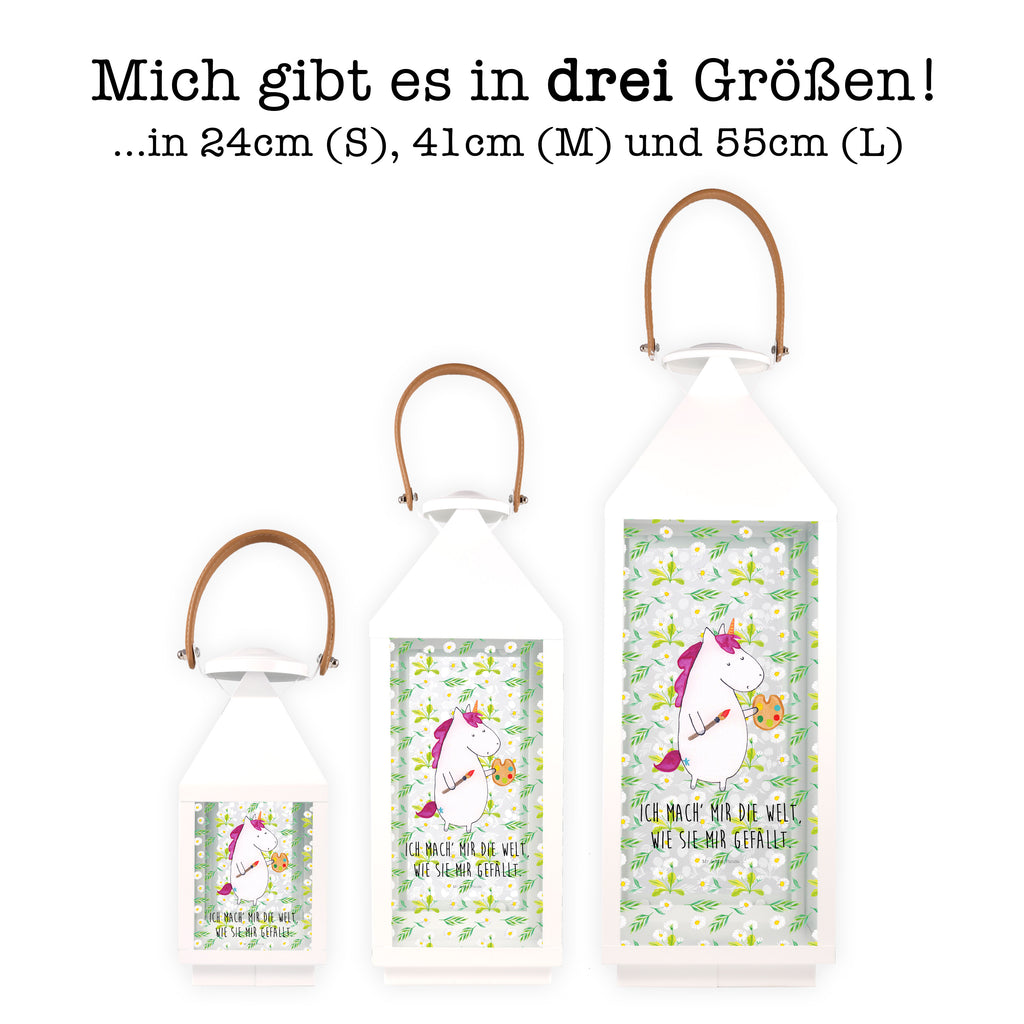 Deko Laterne Einhorn Künstler Gartenlampe, Gartenleuchte, Gartendekoration, Gartenlicht, Laterne  kleine Laternen, XXL Laternen, Laterne groß, Einhorn, Einhörner, Einhorn Deko, Pegasus, Unicorn, Englisch, Künstler, Artist, Malen, Zeichnen, Welt, Farbe, Stift, Pinsel, Geschenk, Maler