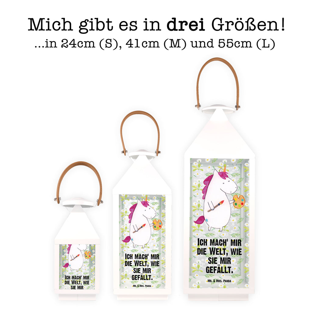 Deko Laterne Einhorn Künstler Gartenlampe, Gartenleuchte, Gartendekoration, Gartenlicht, Laterne  kleine Laternen, XXL Laternen, Laterne groß, Einhorn, Einhörner, Einhorn Deko, Pegasus, Unicorn, Englisch, Künstler, Artist, Malen, Zeichnen, Welt, Farbe, Stift, Pinsel, Geschenk, Maler