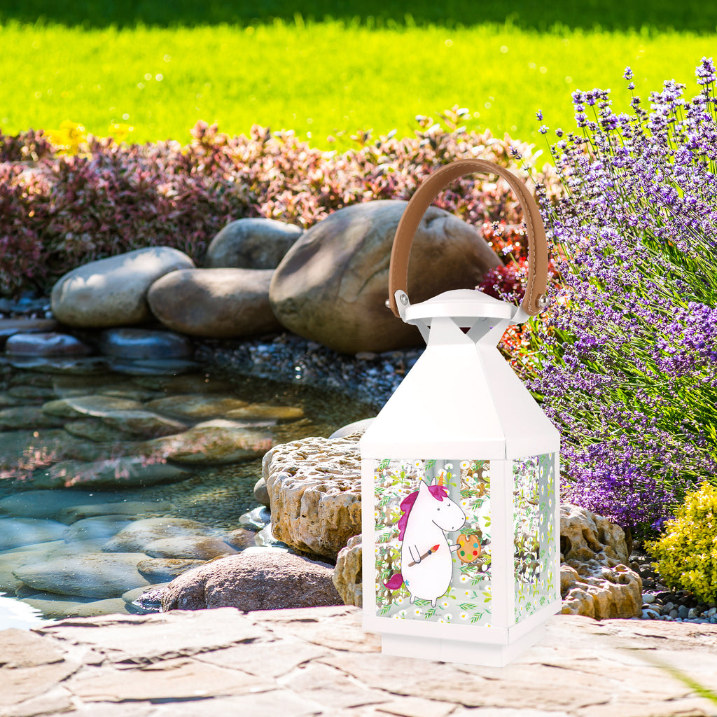Deko Laterne Einhorn Künstler Gartenlampe, Gartenleuchte, Gartendekoration, Gartenlicht, Laterne  kleine Laternen, XXL Laternen, Laterne groß, Einhorn, Einhörner, Einhorn Deko, Pegasus, Unicorn, Englisch, Künstler, Artist, Malen, Zeichnen, Welt, Farbe, Stift, Pinsel, Geschenk, Maler