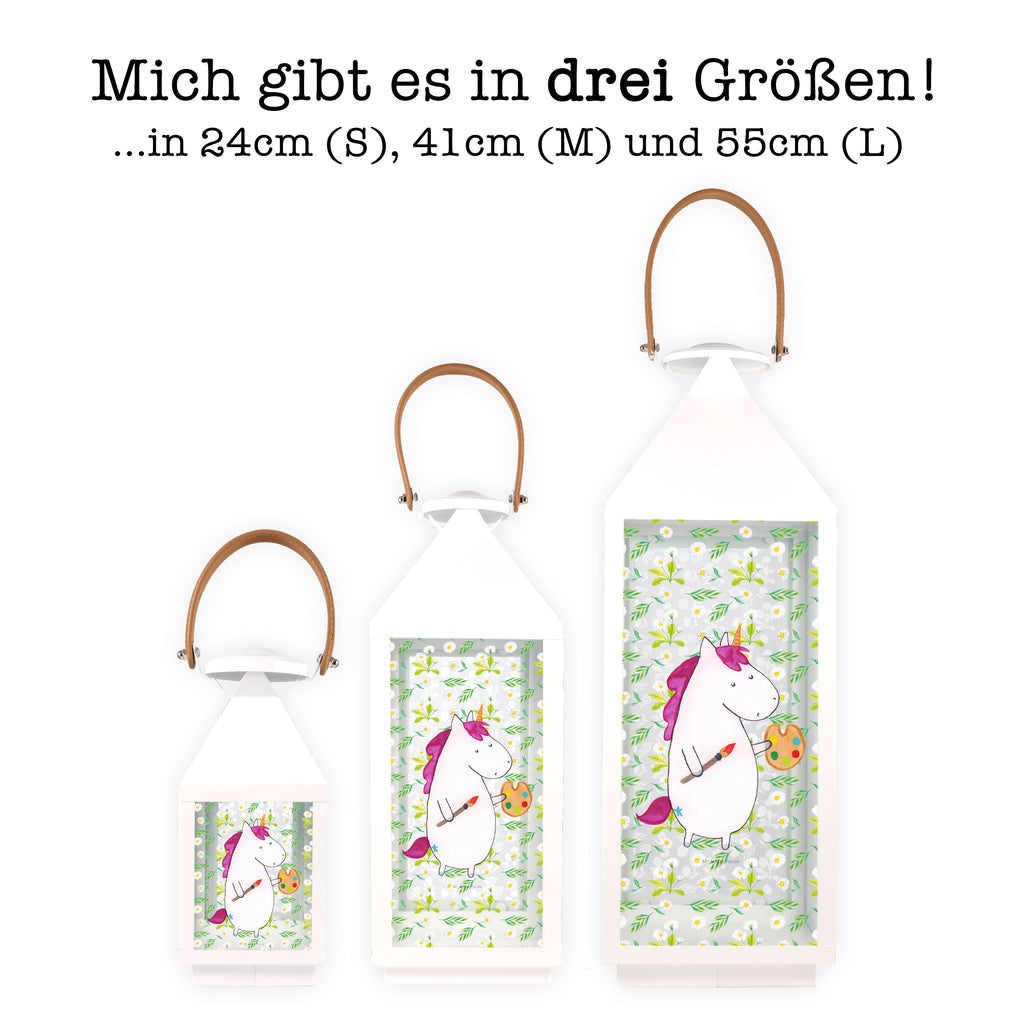 Deko Laterne Einhorn Künstler Gartenlampe, Gartenleuchte, Gartendekoration, Gartenlicht, Laterne  kleine Laternen, XXL Laternen, Laterne groß, Einhorn, Einhörner, Einhorn Deko, Pegasus, Unicorn, Englisch, Künstler, Artist, Malen, Zeichnen, Welt, Farbe, Stift, Pinsel, Geschenk, Maler