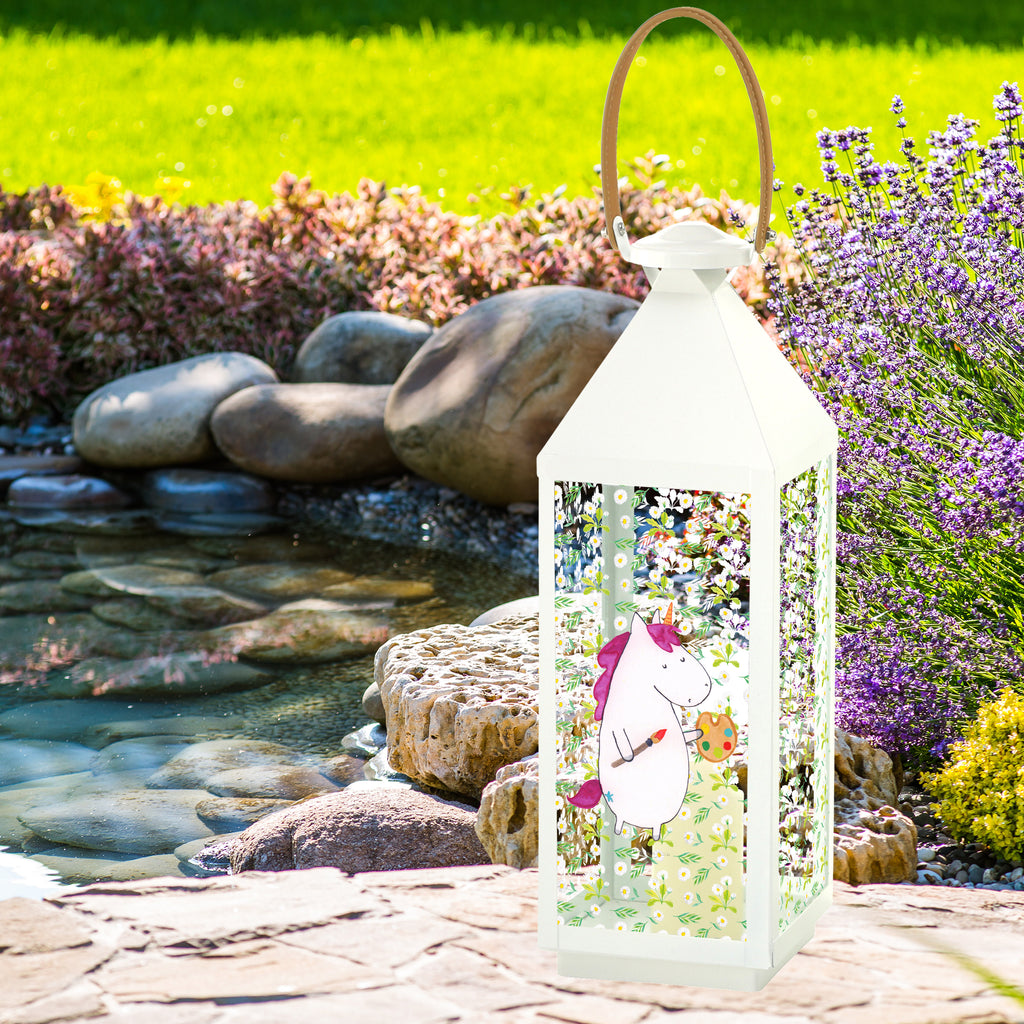 Deko Laterne Einhorn Künstler Gartenlampe, Gartenleuchte, Gartendekoration, Gartenlicht, Laterne  kleine Laternen, XXL Laternen, Laterne groß, Einhorn, Einhörner, Einhorn Deko, Pegasus, Unicorn, Englisch, Künstler, Artist, Malen, Zeichnen, Welt, Farbe, Stift, Pinsel, Geschenk, Maler