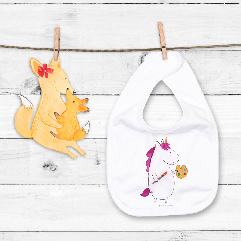 Organic Babylätzchen Einhorn Künstler Baby, Lätzchen, Spucktuch, Sabberlätzchen, Klettlätzchen, Babygeschenk, Baby Lätzchen, Geschenk für Geburt, Geschenk zur Geburt, Baby Spucktuch, Babyausstattung, Geschenkidee für Babyparty, Einhorn, Einhörner, Einhorn Deko, Pegasus, Unicorn, Englisch, Künstler, Artist, Malen, Zeichnen, Welt, Farbe, Stift, Pinsel, Geschenk, Maler