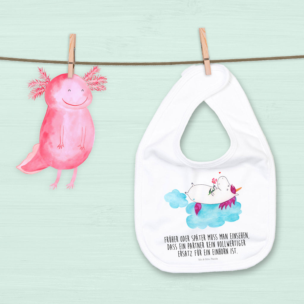 Organic Babylätzchen Einhorn verliebt auf Wolke Baby, Lätzchen, Spucktuch, Sabberlätzchen, Klettlätzchen, Babygeschenk, Baby Lätzchen, Geschenk für Geburt, Geschenk zur Geburt, Baby Spucktuch, Babyausstattung, Geschenkidee für Babyparty, Einhorn, Einhörner, Einhorn Deko, Pegasus, Unicorn, verliebt, Liebe, Liebesbeweis, Freundin, Wolke